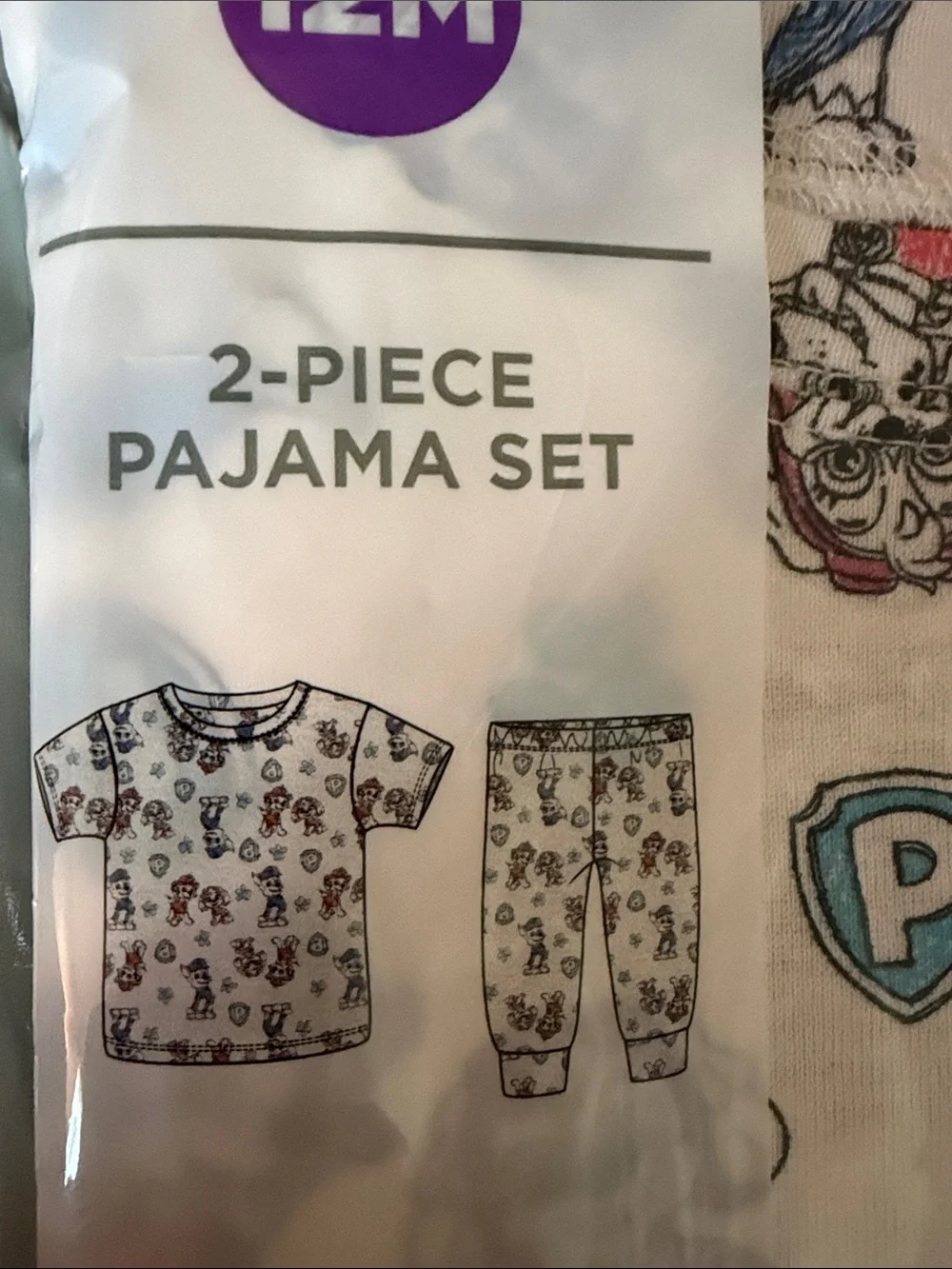 Paw Patrol & Dinosaur 2-Piece Pajama Sets in White and Blue